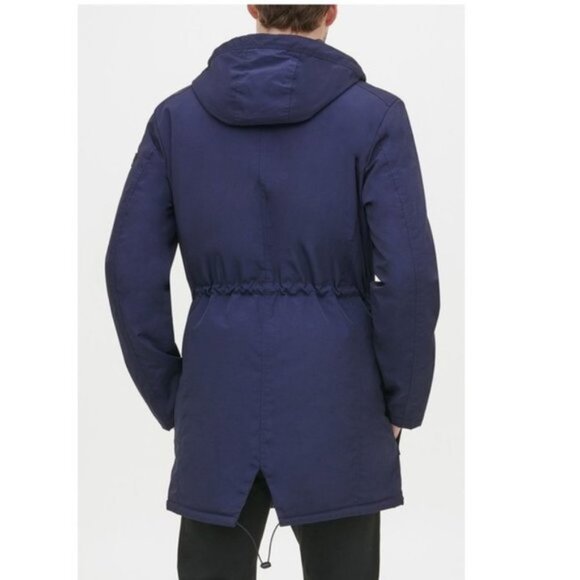 KENNETH COLE Crinkle Hooded Midweight Coat - Picture 2 of 7